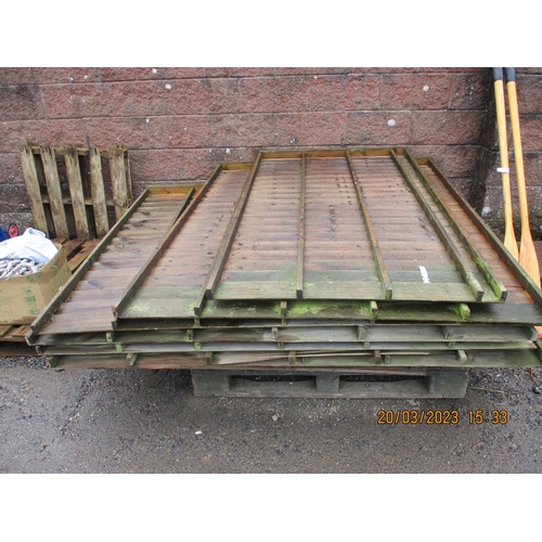 59 - Seven lapwood garden fencing panels