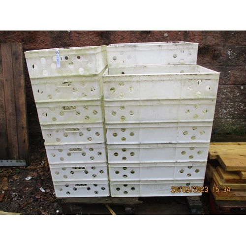 64 - A quantity of white plastic stacking storage crates