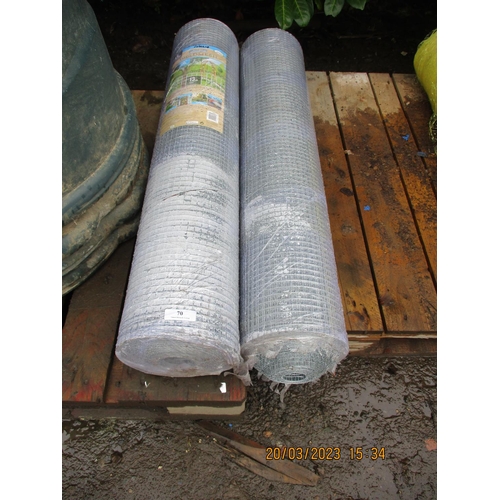70 - Two 20m rolls of 13mm hot dip galvanised weld mesh - new and packaged