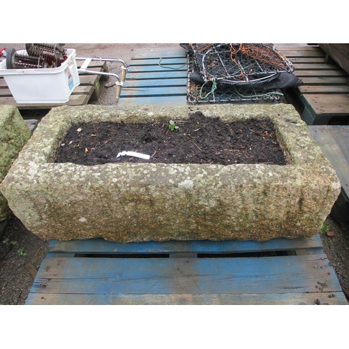 86 - A well cut rectangular Jersey granite trough (115cm long, 52cm wide)