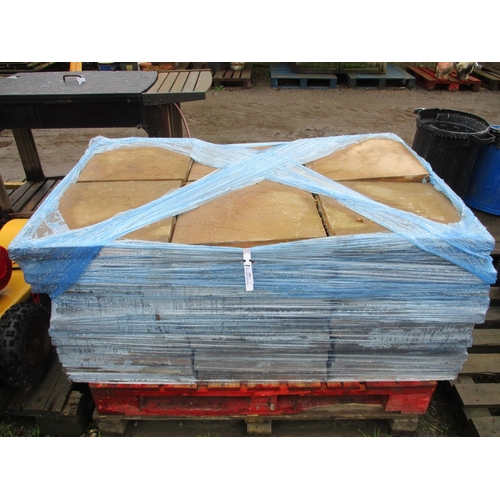 91 - A quantity of buff coloured textured paving slabs