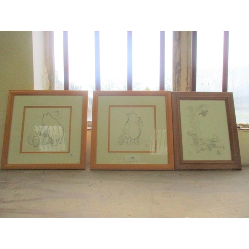 355 - Three framed Winnie the Pooh prints