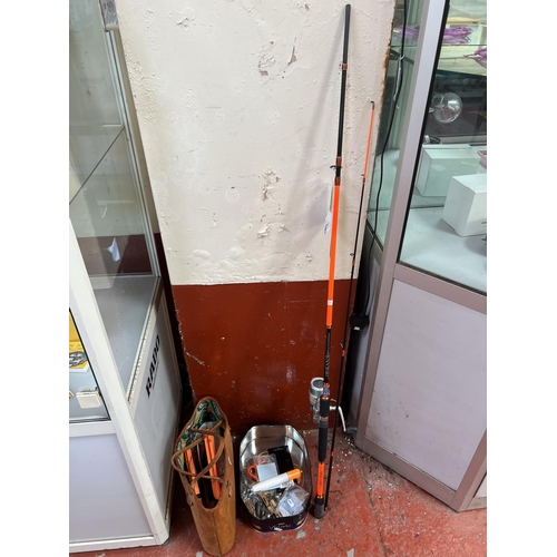 A Nomura Kanji plugging/lure fishing rod fitted an Abu fixed spool reel