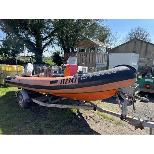 37 - A Humber 5.5m RIB JY2747 fitted with a Yamaha 50hp outboard engine and complete with Indespension ga... 