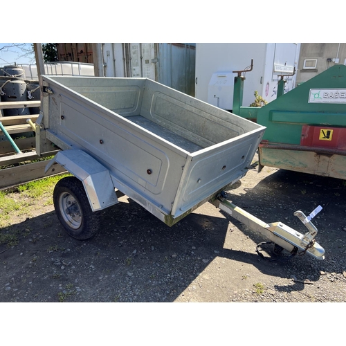 38 - A galvanised tipping car trailer