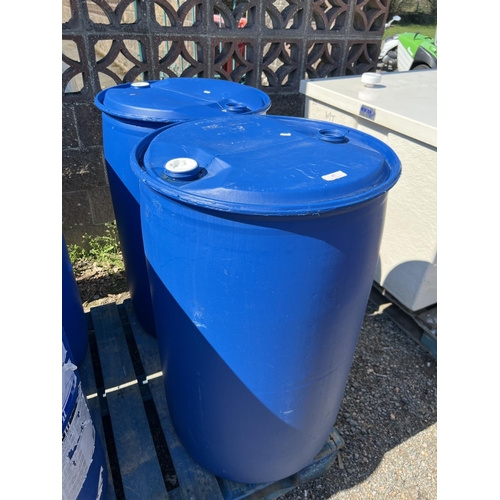 47 - Two blue PVC 200l barrels