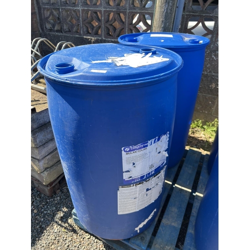 48 - Two blue PVC 200l barrels