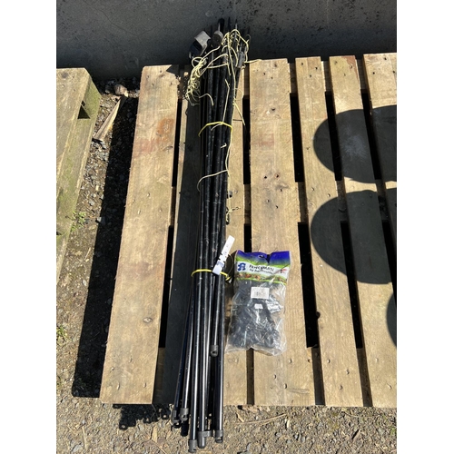 83 - A quantity of Omlet fencing stakes together with a bag of Fenceman electrical fencing insulators