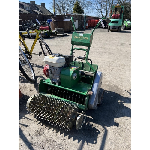 87 - A Dennis NS500 pedestrian operated slot seeder complete with additional aerator rotor