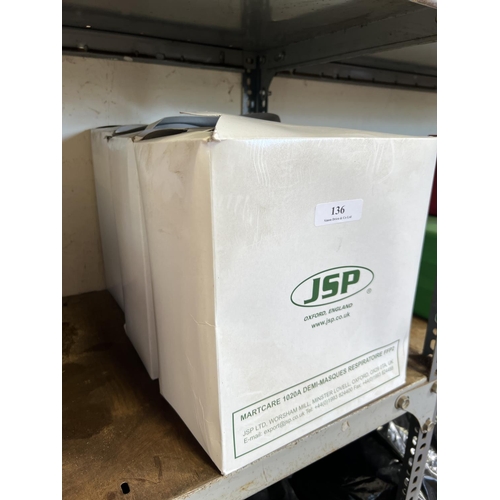 136 - Three boxes of JSP disposable dust masks
