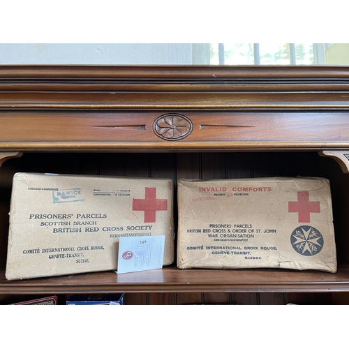 249 - Two vintage British Red Cross prisoner's parcel boxes