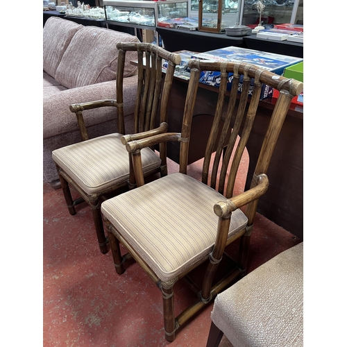 285 - A pair of bamboo open armchairs