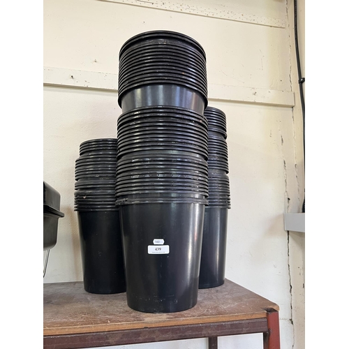 439 - A quantity of black PVC flower buckets