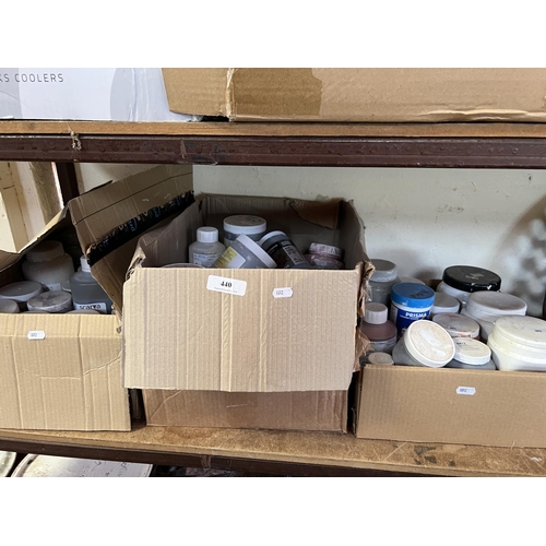 440 - A large and varied assortment of pottery glazing powders