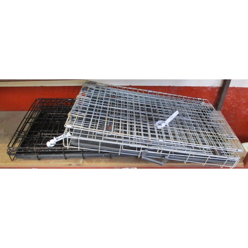 375 - Two folding pet cages