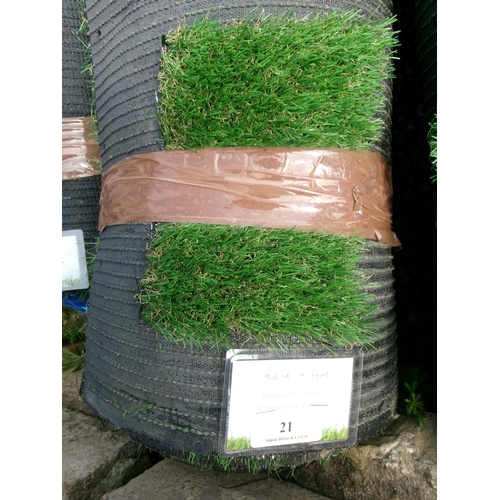 21 - A roll of Spring Green 35mm artificial grass (4.6m x 4m)