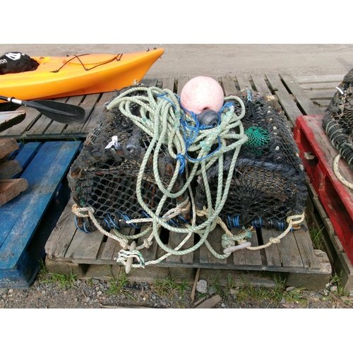 69 - Two parlour lobster pots complete with backline and floats