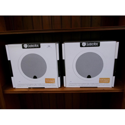 200 - A pair of Systemline modular multi room system audio speakers - new shop soiled