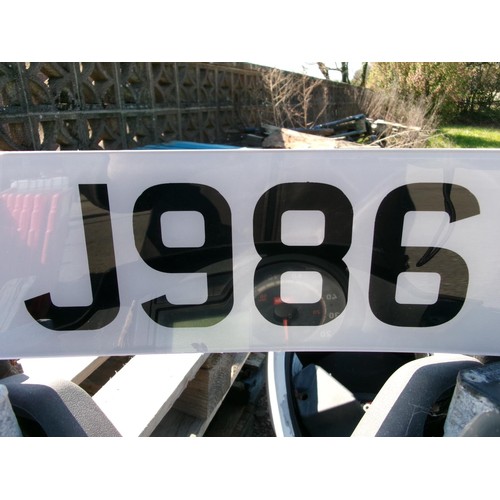 2 - J986 - A three digit registration mark assigned to a scooter of insignificant value