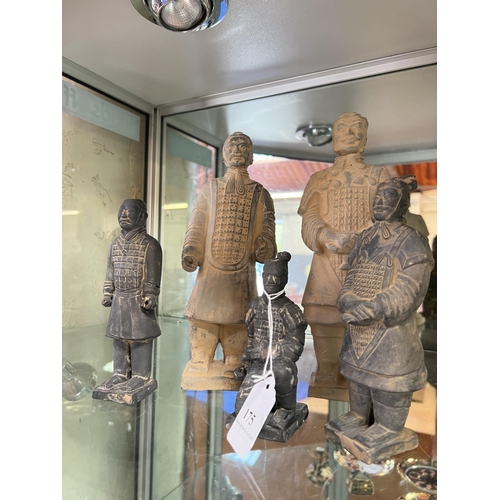 175 - Five terracotta army figures