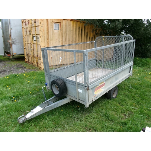 15 - A Bateson single axle trailer with ramp and mesh sides: approx size 83