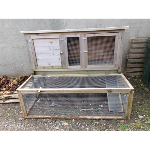 60 - A large wooden pet hutch and run