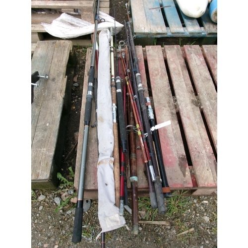 85 - A quantity of fishing rods