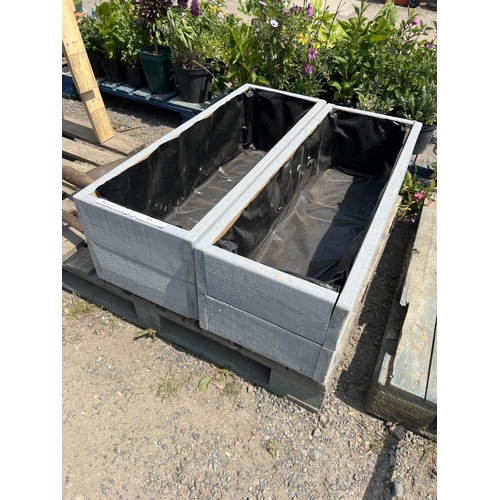 118 - A pair of rectangular timber planters