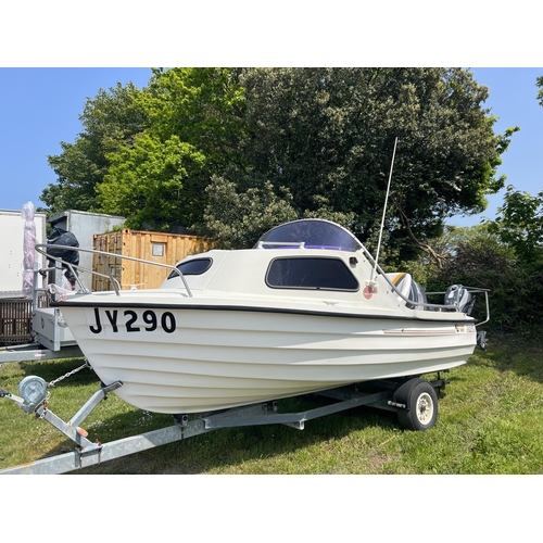 20 - A Bonwitco With 449C day boat JY290 with Yamaha 40hp & 4hp outboard engines and trailer