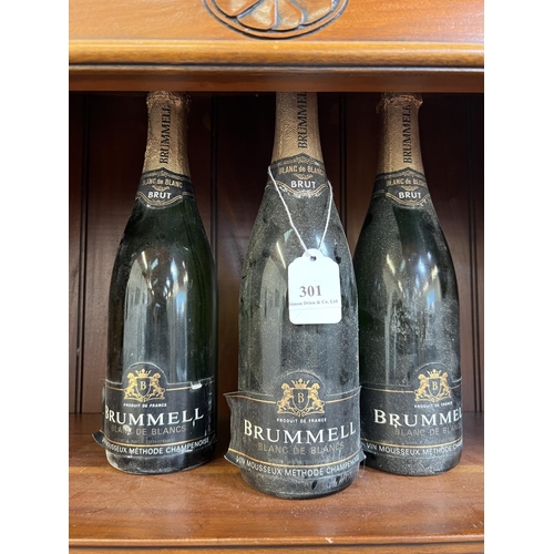 301 - Three bottles of Brumell Blanc de Blancs