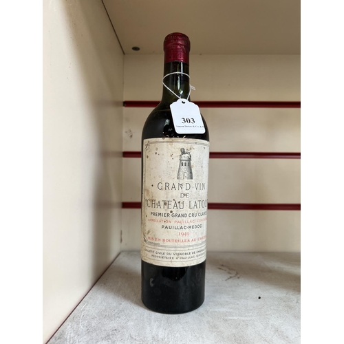 303 - A bottle of 1949 Grand Vins de Chateau Latour Premier Grand Cru Classe Pouillac-Medoc