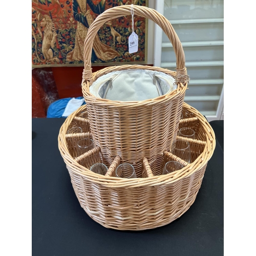 299 - A wicker champagne picnic set