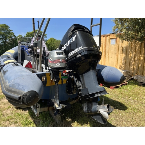 17 - A Tornado RIB 6.5 metre rigid inflatable JY1193 with Mercury Optimax 225hp outboard engine, Honda 4h... 