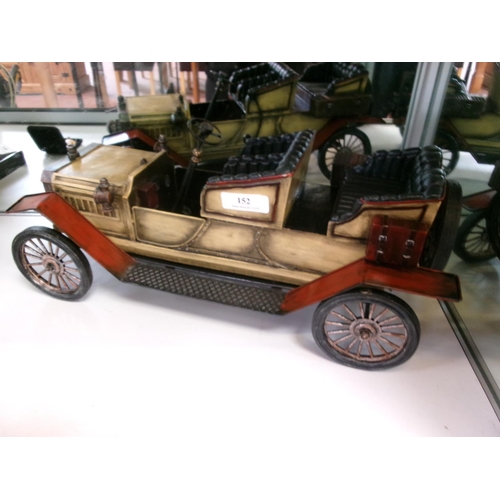 152 - A large tin plate model of an early twentieth century vintage motor car