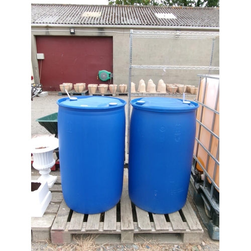 83 - Two blue PVC 220 litre barrels