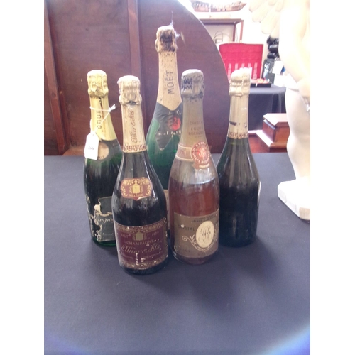 266 - A Magnum and four bottles of various Champagnes