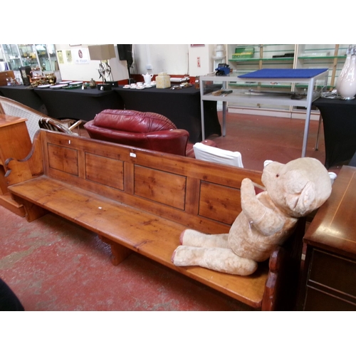 286 - A vintage pitch pine church pew