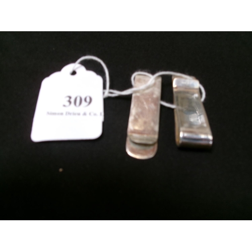 309 - Two silver money clips