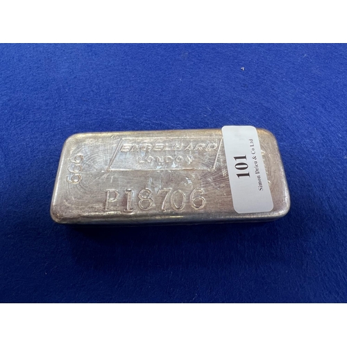 101 - A 1kg solid silver ingot by Engelhard of London