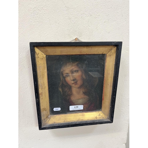 129 - A study of an Italian girl, oil on canvas in the Old Master style