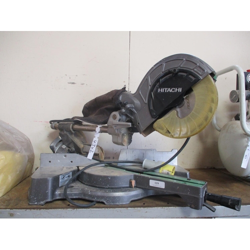 119 - A Hitachi 110 volt sliding compound saw