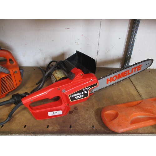 129 - A Homelite 1235 electric chainsaw