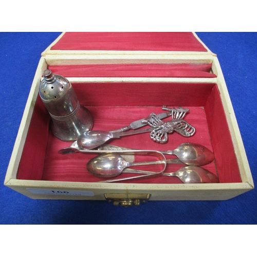 166 - Assorted silver flatware and other items