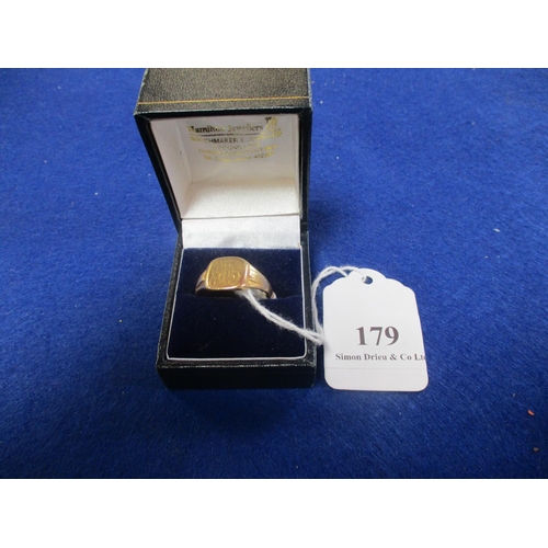 179 - An 18 carat gold signet ring (size X)