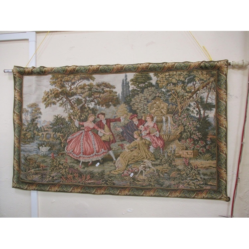 189 - A tapestry wall hanging depicting an exterior scene