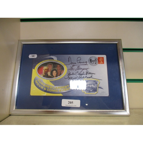 205 - A signed and framed First Day Cover pertaining to The Multicon Event