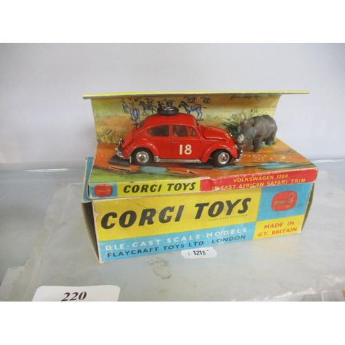 220 - A mid century Corgi 256 Volkswagen 1200 Safari diecast model set