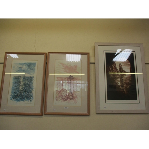 223 - Michael Richecoeur a pair of framed limited edition prints together with an artist's proof