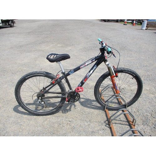 An Azonic DS1 dual slalom half suspension mountain bicycle 14 frame