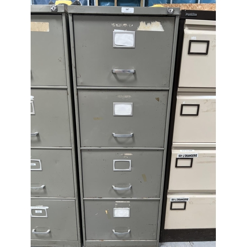 107 - A Triumph four drawer metallic filing cabinet